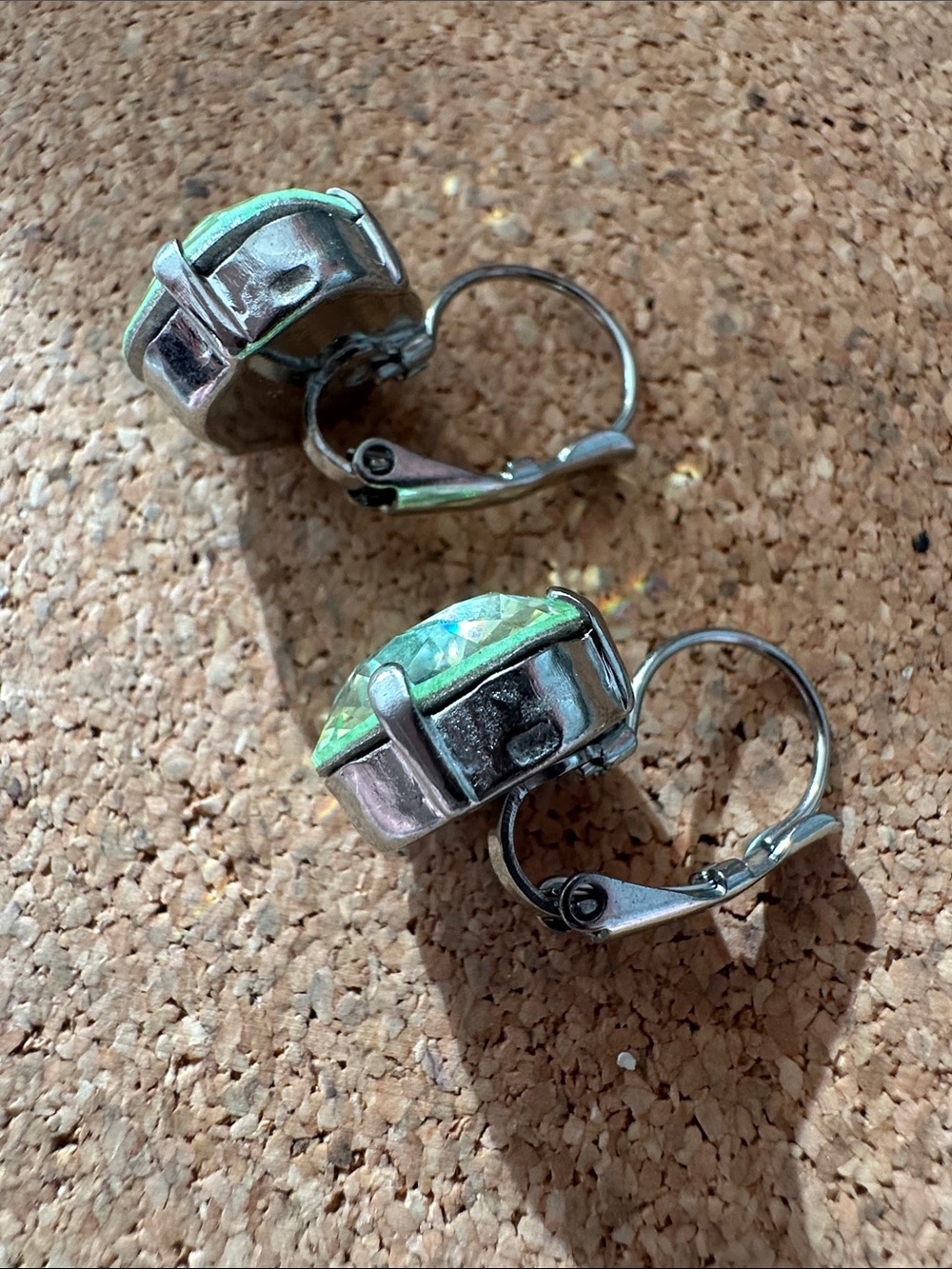 Swarovski Chrysolite Crystal Drop leverback Earrings Atlantis Berlin🧜‍♀️ - Picture 7 of 11
